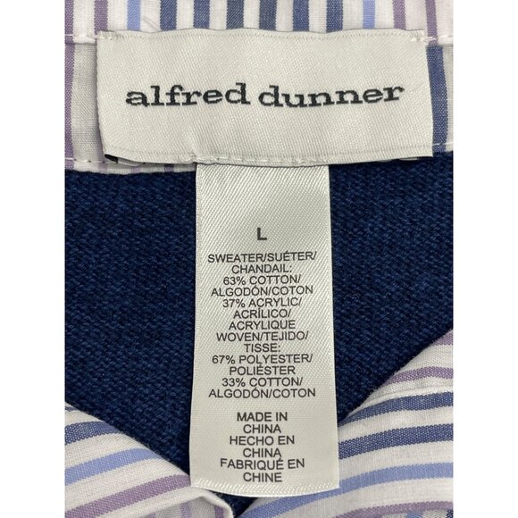 Alfred Dunner Women's Blue Long Sleeve & Layered Collared Sweater Sz L - Picture 5 of 6